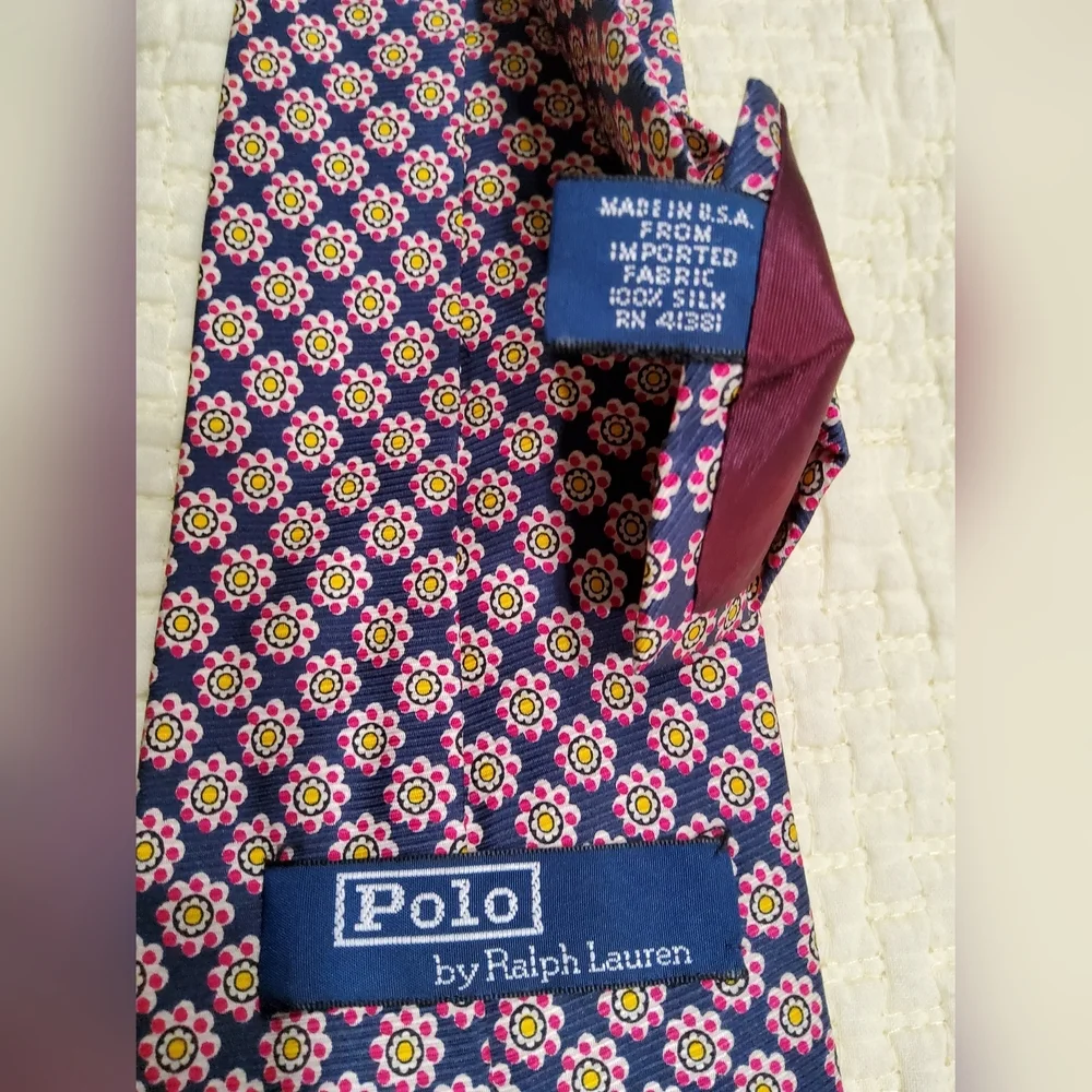 Polo by Ralph Lauren Purple Floral Patterned Dress Tie